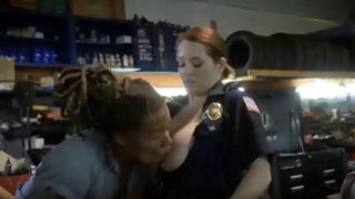 Black mechanic gets busted and sucked off by fake cops